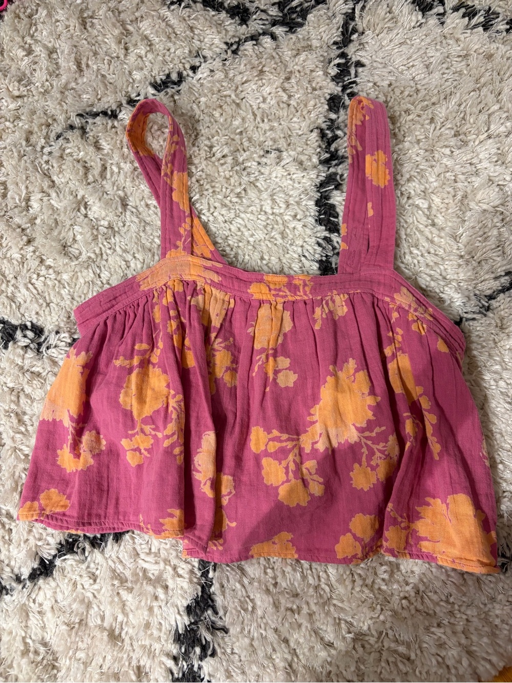 Z Supply Pink and Orange Floral Top